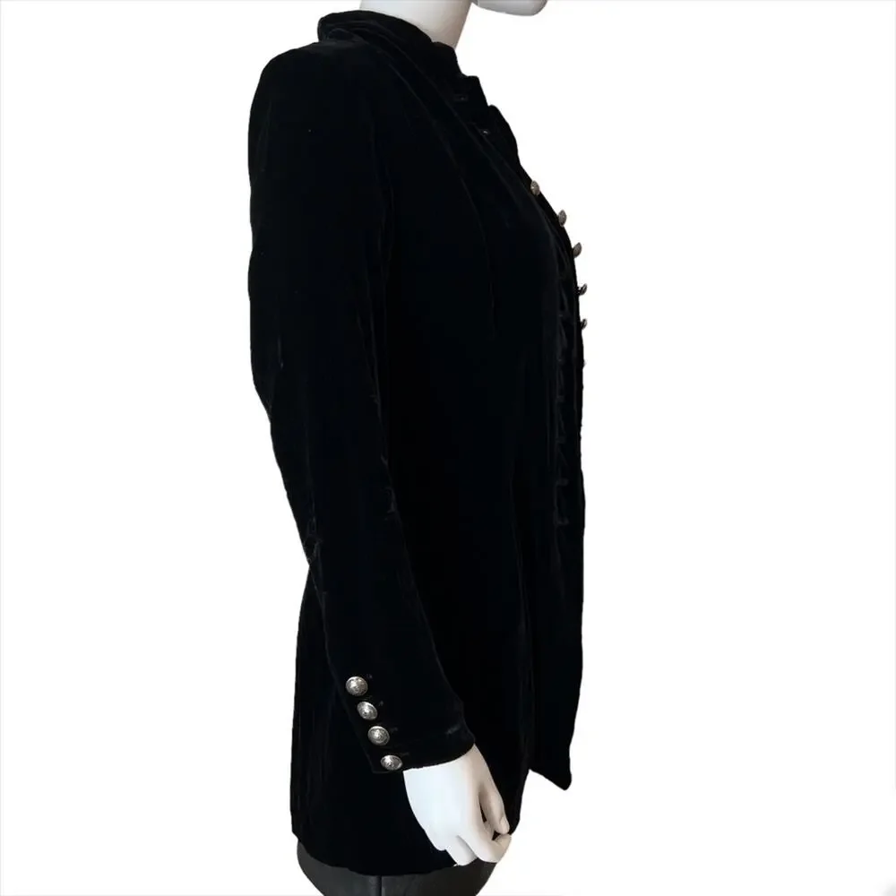 Vintage 90's Steampunk Cambridge Dry Goods Co. Black Velvet Jacket Blazer NWT - Picture 5 of 8